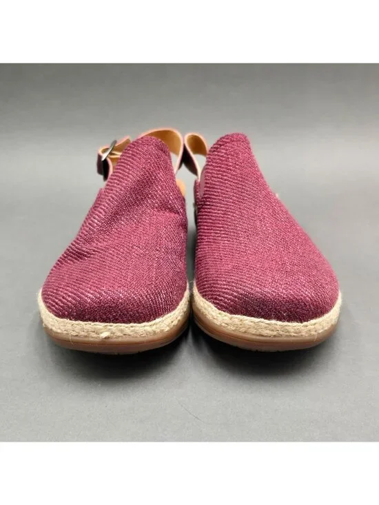 Revitalign Ojai Tweed Back-Strap Clog Wine Berry Canvas Comfort Shoes Size 7.5 - Picture 3 of 10